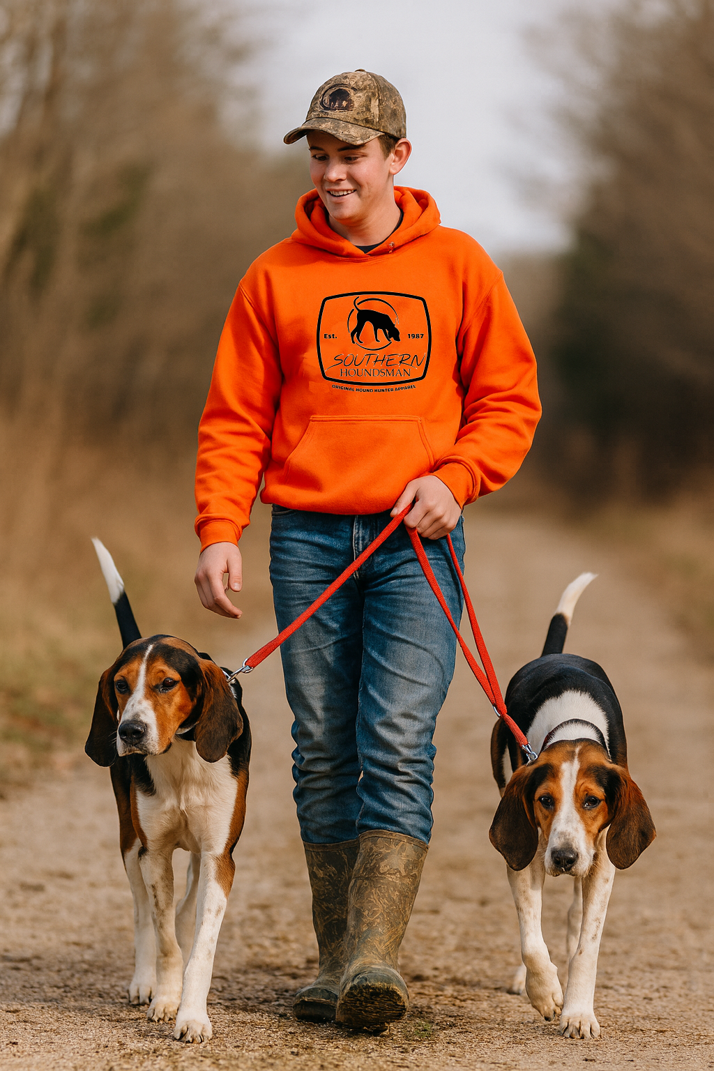 Youth Southern Houndsman Safety Orange Pullover Hoodie